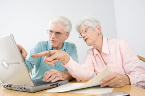 retired people ordering products online